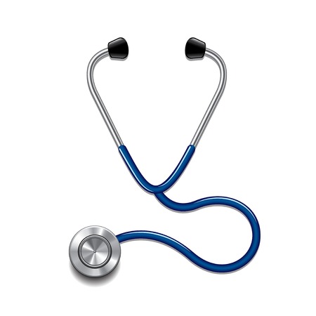 Stethoscope isolated on white photo-realistic vector illustrationのイラスト素材