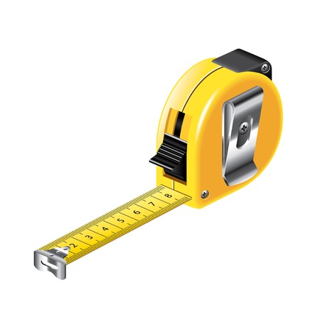 Tape measure isolated on white photo-realistic vector illustrationのイラスト素材