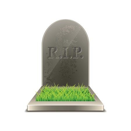 Grave isolated on white photo-realistic vector illustrationのイラスト素材