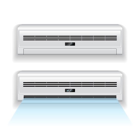 Air conditioner isolated on white photo-realistic vectorのイラスト素材