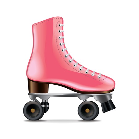 Roller skates isolated on white photo-realistic vector illustrationのイラスト素材