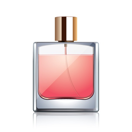 Perfume bottle isolated on white photo-realistic vector illustrationのイラスト素材