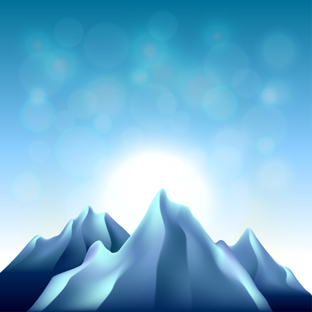 Nature background with mountains photo realistic vectorのイラスト素材