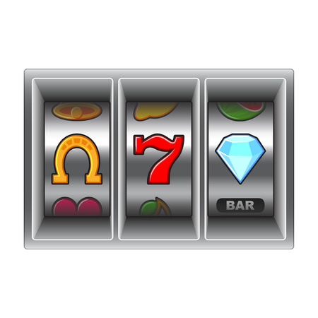 Slot machine with lucky icons vector illustrationのイラスト素材