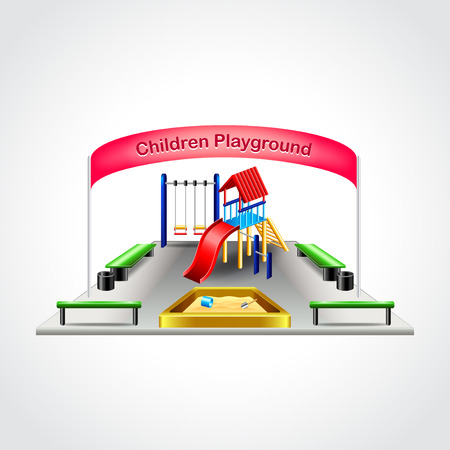 Children playground isolated high detailed vector illustrationのイラスト素材