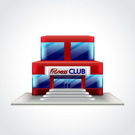 Fitness club building isolated high detailed vector illustrationのイラスト素材