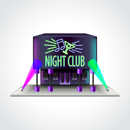 Night club building isolated high detailed vector illustrationのイラスト素材