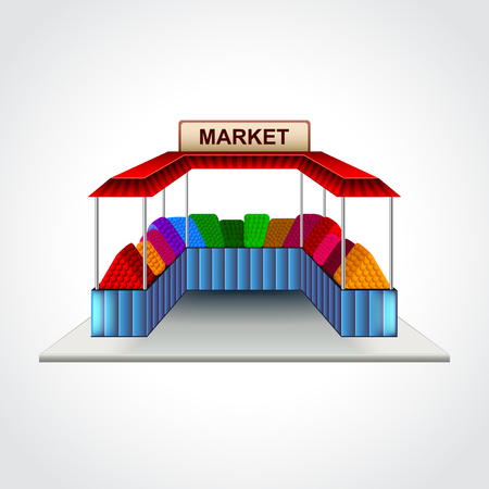 Market building isolated high detailed vector illustrationのイラスト素材