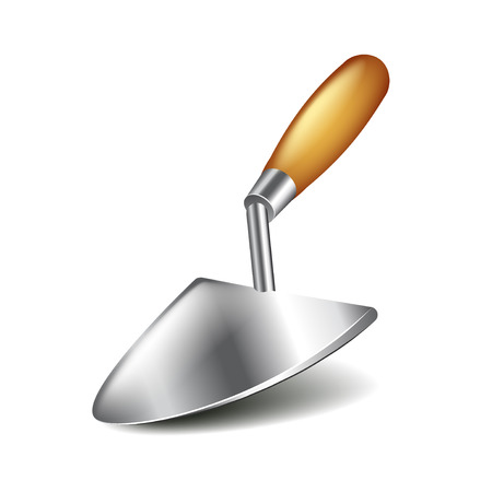 Trowel isolated on white photo-realistic vector illustrationのイラスト素材