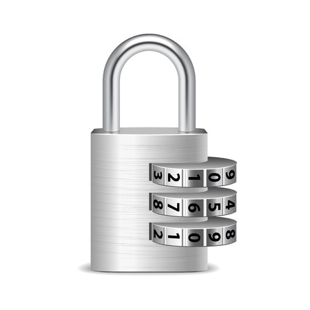 Code lock isolated on white photo-realistic vector illustrationのイラスト素材