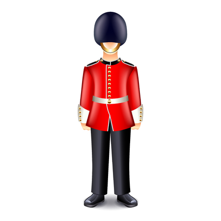 London guard isolated on white photo-realistic vector illustrationのイラスト素材