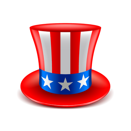 American hat independence day isolated illustrationのイラスト素材