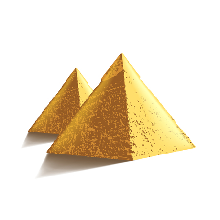 Egypt pyramids isolated on white photo-realistic vector illustrationのイラスト素材