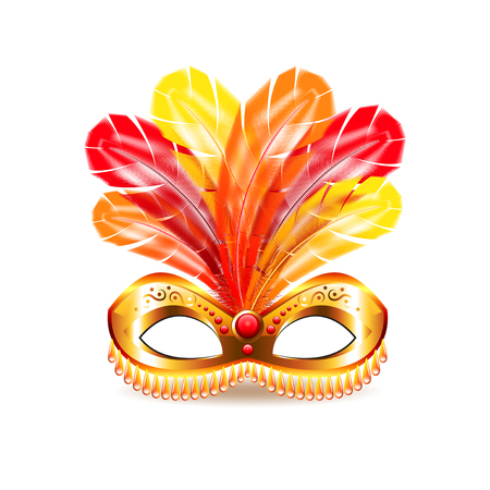 Carnival mask isolated on white photo-realistic illustrationのイラスト素材
