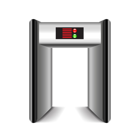 Door frame metal detector isolated on white photo-realistic vector illustrationのイラスト素材