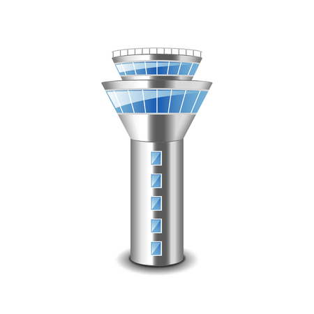 Tower control isolated on white photo-realistic vector illustrationのイラスト素材
