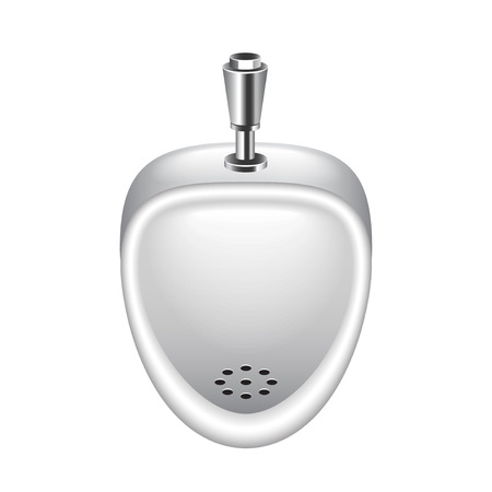 Ceramic pissoir isolated on white photo-realistic illustrationのイラスト素材