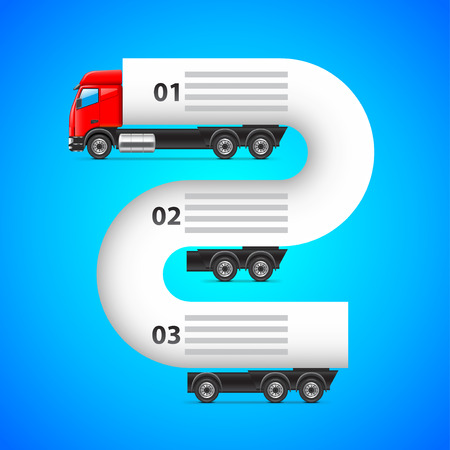 Logistics infographics with truck and places for text on it vectorのイラスト素材