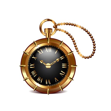 Steampunk clock isolated on whiteのイラスト素材