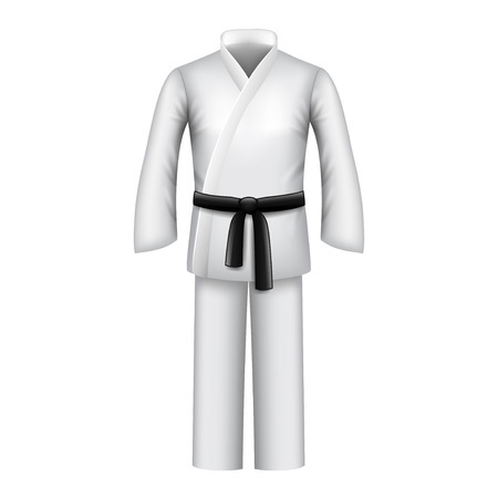 Karate kimono isolated on white photo-realistic vector illustrationのイラスト素材