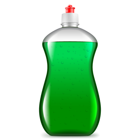 Dish soap isolated on white photo-realistic vector illustrationのイラスト素材
