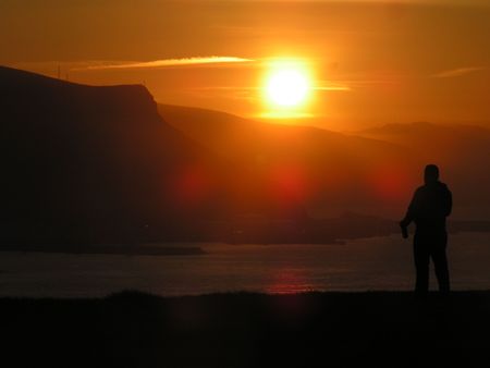 Sunset landscape in Getxoの写真素材