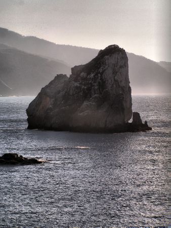 Big rock at San Juan of Gastelugatxe in the Basque Countryの写真素材
