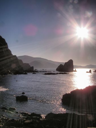 Landscape at San Juan of Gastelugatxe in the Basque Countryの写真素材