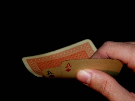 Ace pair in one hand.のeditorial素材