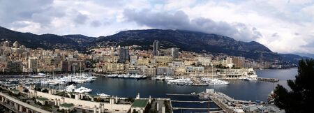 Monte Carlo harbour panoramaの写真素材