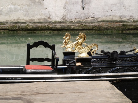Part of a gondola in Venice, Italyの写真素材