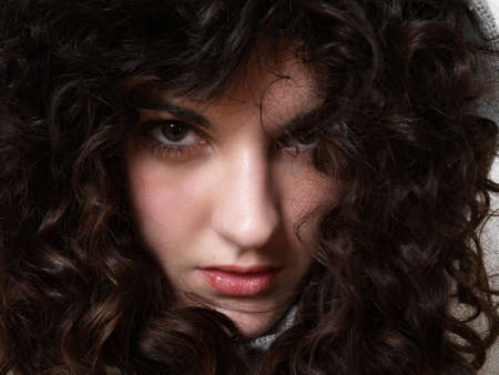 Face of a beautiful young womanの写真素材
