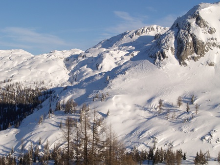 Snow covered mountainsの写真素材