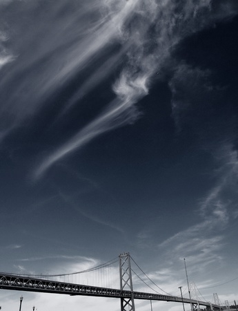 Bay Bridge of San Francisco, Californiaの写真素材