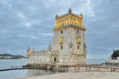 Torre de Belém  Belém tower  of Lisbon, Portugalのeditorial素材