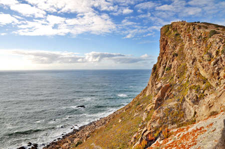 Rock cliffs by the sea  Portugal の写真素材