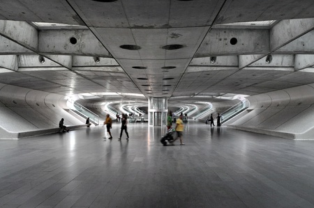Travellers at a metro stationのeditorial素材