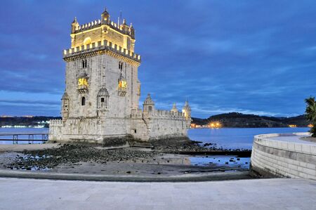Torre de Belm  Belm tower  of Lisbon, Portugalのeditorial素材