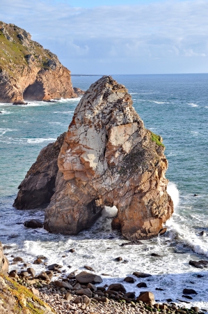 Rock cliffs by the sea  Cabo da Roca, Portugal の写真素材