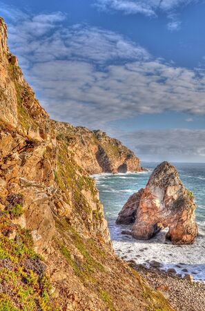Rock cliffs by the sea  Cabo da Roca, Portugal の写真素材