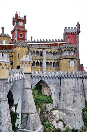SINTRA, PORTUGAL - SEPTEMBER 22  Pena National Palace in Sintra, Portugal on September 22, 2012  It is a national monument and constitutes one of the major expressions of 19th century Romanticism in the world The palace is a UNESCO World Heritage Site andのeditorial素材