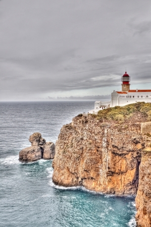 Lighthouse of Sagres, Portugal in HDRの写真素材