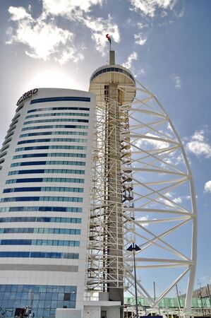 LISBON, PORTUGAL - SEPTEMBER 24  Vasco De Gama tower in Lisbon, Portugal on September 24, 2012  The architects of the tower were Leonor Janeiro, Nick Jacobs and SOM  Skidmore, Owings and Merrill  のeditorial素材