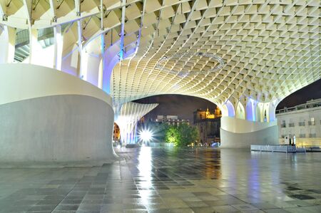 SEVILLA,SPAIN -SEPTEMBER 27  Metropol Parasol in Plaza de la Encarnacion on September 27, 2012 in Sevilla,Spain  J  Mayer H  architects, it is made from bonded timber with a polyurethane coating のeditorial素材
