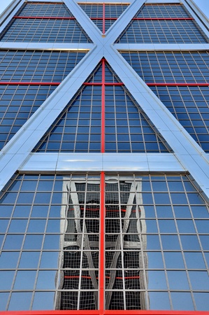 Twin towers reflecting in each otherの写真素材