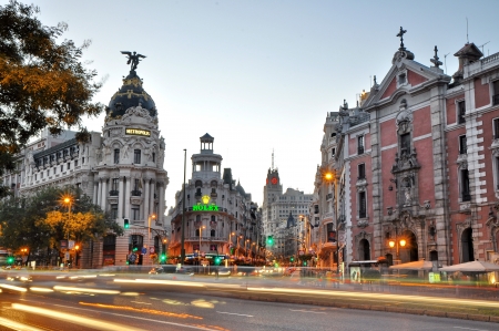 Gran Via street in Madridのeditorial素材