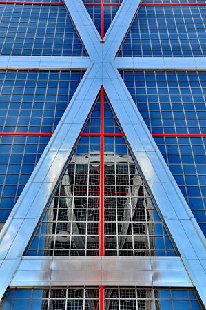 Twin towers reflecting in each otherの写真素材