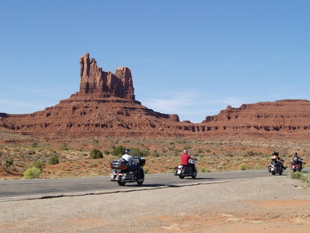 MONUMENT VALLEY, USA - SEPTEMBER 22  Road of Monument Valey on  Sepetmeber 22, 2011  The largest sandstone buttes reaching 1,000 ft  300 m  above the valley floor のeditorial素材