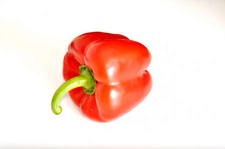 Fresh red pepper on white backroundの写真素材