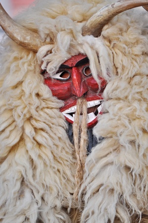 MOHACS, HUNGARY - MARCH 10  Unidentified people in mask at the Mohacsi Busojaras  It is an  annual festival to welcome the spring   March 10, 2012 in Mohacs, Hungary のeditorial素材